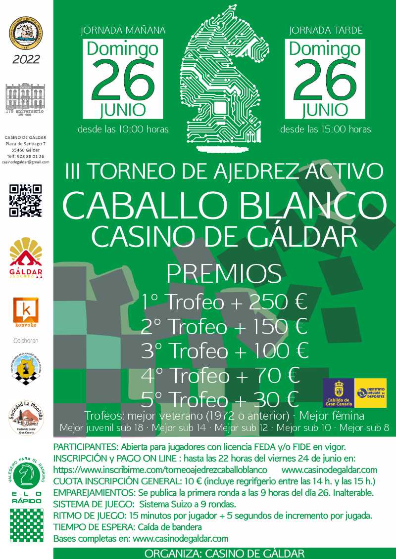 Tercer Torneo de Ajedrez Activo Caballo Blanco Casino de Gáldar