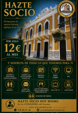 El Casino de Gáldar lanza una nueva campaña para captar socios y reforzar su papel social y cultural