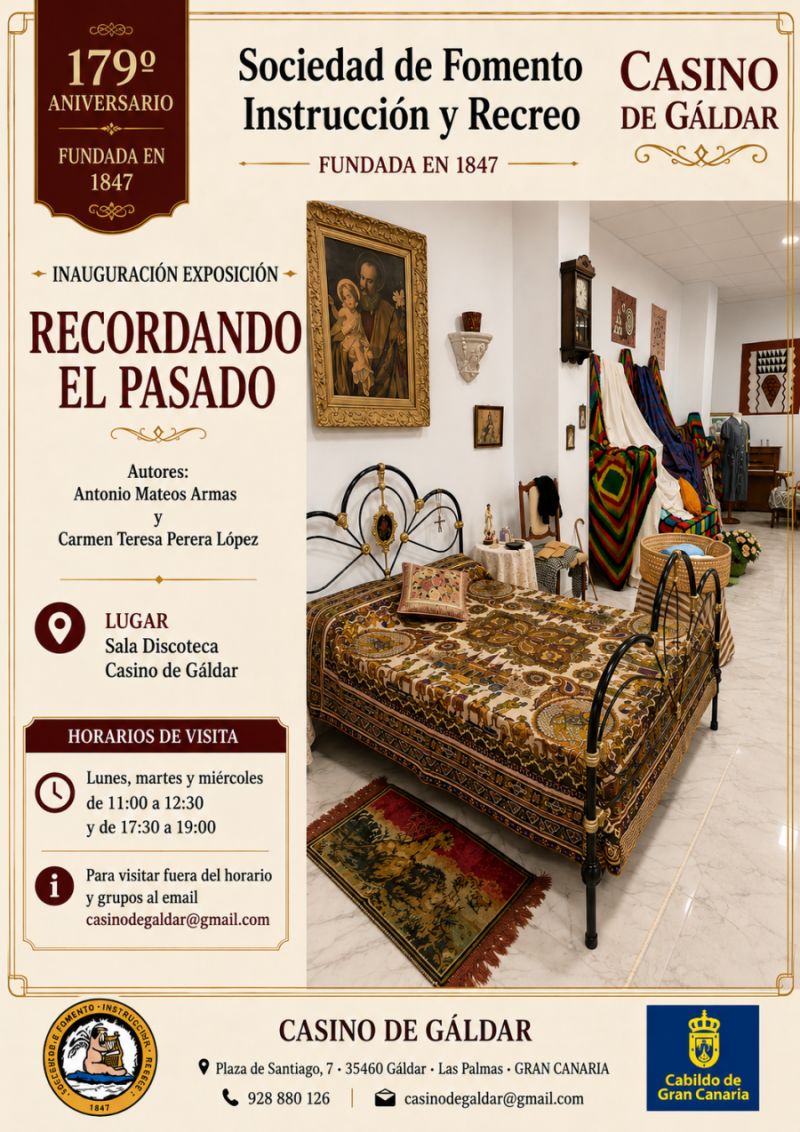 El Casino de Gáldar abre al público la exposición “Recordando el Pasado”