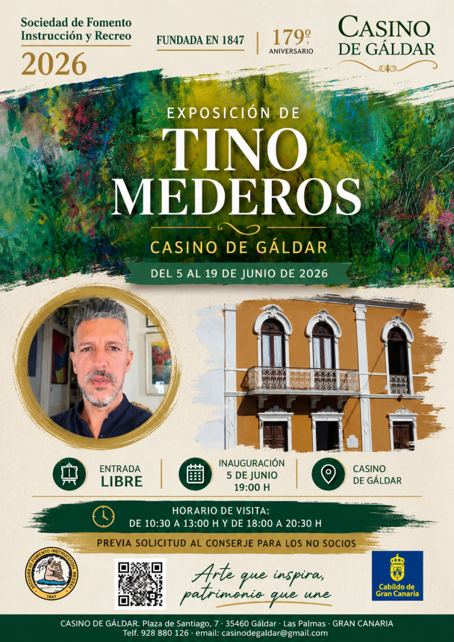 El Casino de Gáldar inaugura una gran exposición del artista canario Tino Mederos