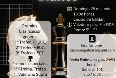 El Casino de Gáldar celebra el “Memorial Caballo Blanco” de ajedrez el próximo 28 de junio