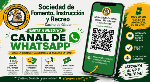 El Casino de Gáldar lanza un canal de WhatsApp para acercar su programación cultural y social a la ciudadaní