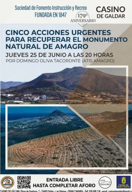 El Casino de Gáldar presenta una propuesta estratégica para la protección del Monumento Natural de Amagro