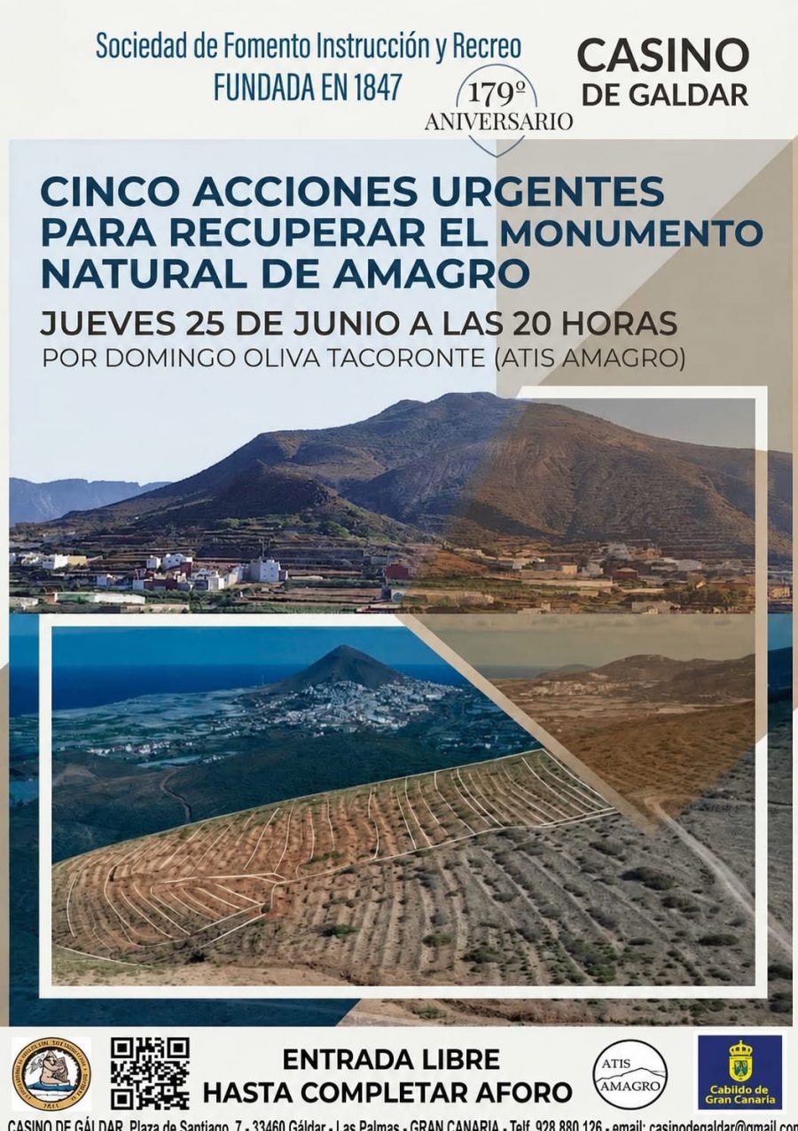 El Casino de Gáldar presenta una propuesta estratégica para la protección del Monumento Natural de Amagro