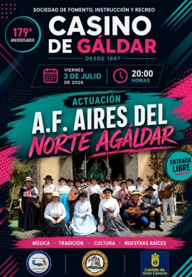La A.F. Aires del Norte Agáldar protagoniza una nueva cita de la Semana Cultural del Casino de Gáldar