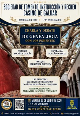 El Casino de Gáldar profundiza en la genealogía de las princesas indígenas que fijaron su residencia en la ciudad tras la Conquista.