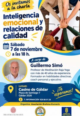 El Casino de Gáldar acogerá una charla sobre inteligencia emocional y relaciones de calidad