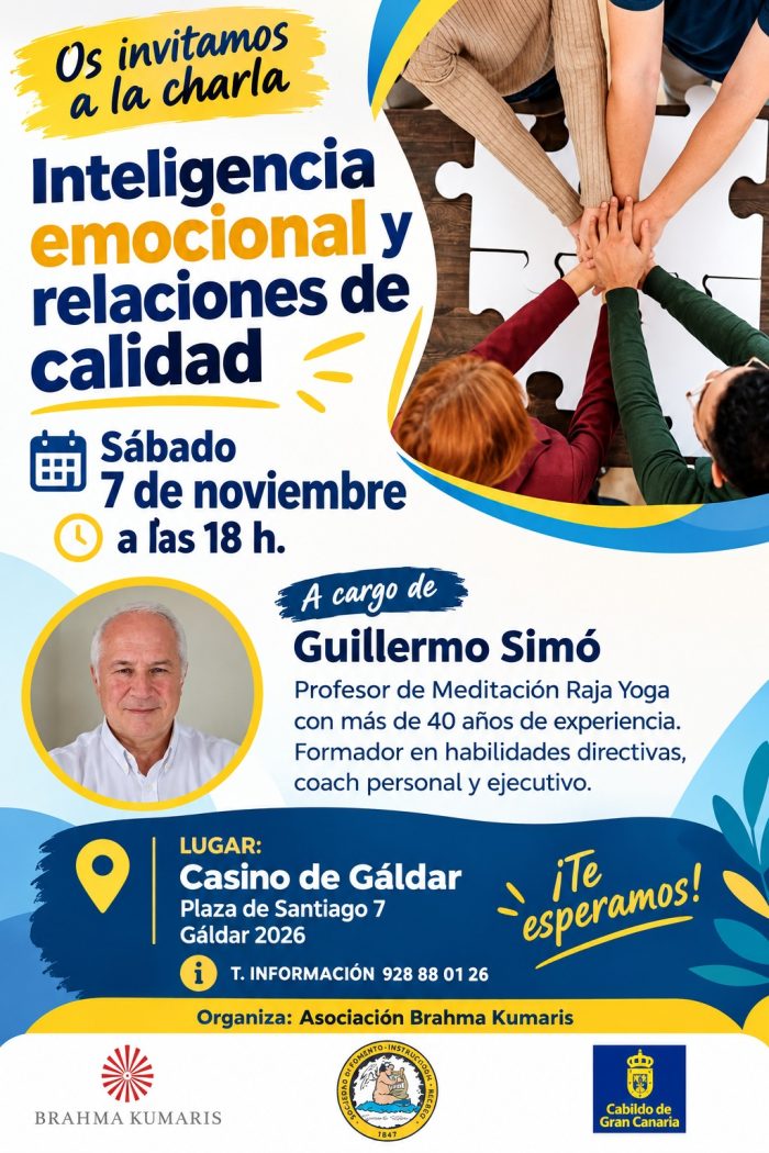 El Casino de Gáldar acogerá una charla sobre inteligencia emocional y relaciones de calidad